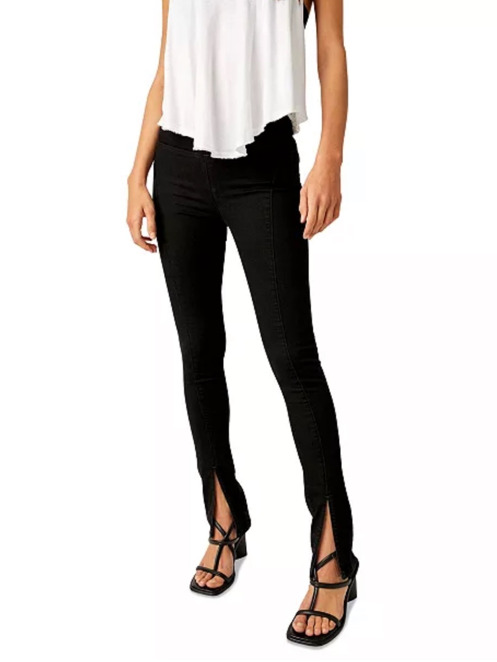Free People We The Free Double Dutch Slit Hem Pull On Jeans